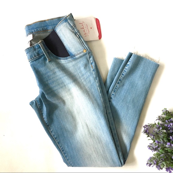 NWT Isabel Maternity Side Panel Light Wash Jeans - Picture 3 of 8